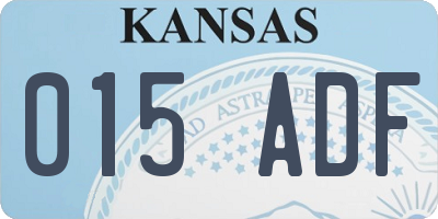 KS license plate 015ADF