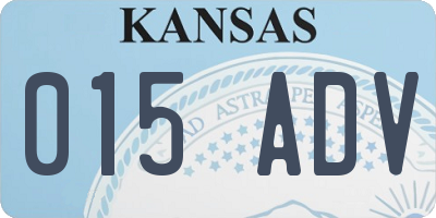 KS license plate 015ADV