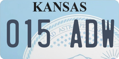 KS license plate 015ADW