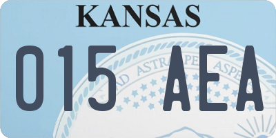 KS license plate 015AEA