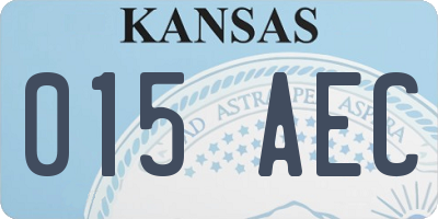 KS license plate 015AEC