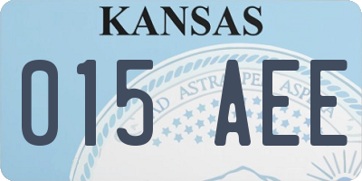 KS license plate 015AEE