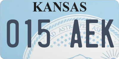 KS license plate 015AEK