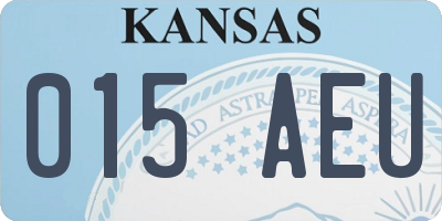 KS license plate 015AEU