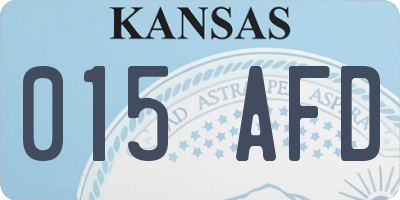 KS license plate 015AFD