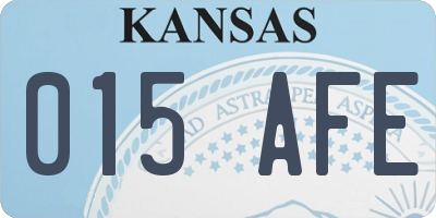 KS license plate 015AFE