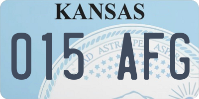 KS license plate 015AFG