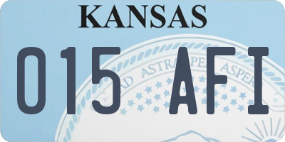 KS license plate 015AFI