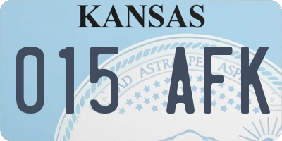 KS license plate 015AFK