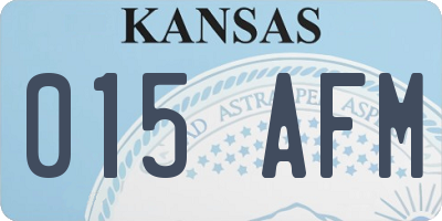KS license plate 015AFM
