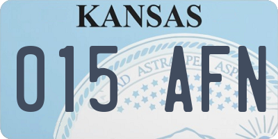 KS license plate 015AFN