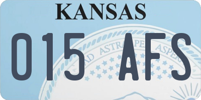 KS license plate 015AFS