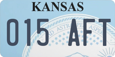 KS license plate 015AFT