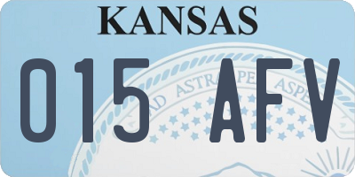 KS license plate 015AFV