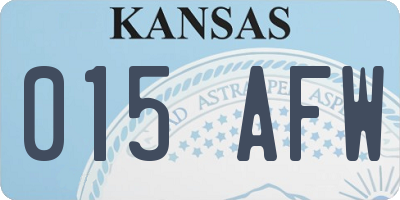 KS license plate 015AFW
