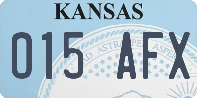 KS license plate 015AFX