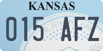 KS license plate 015AFZ