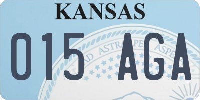 KS license plate 015AGA