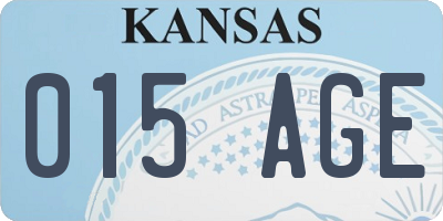 KS license plate 015AGE