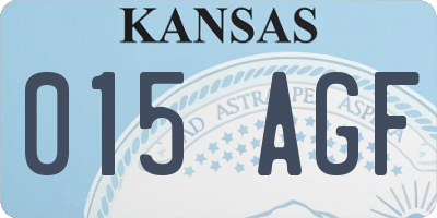 KS license plate 015AGF