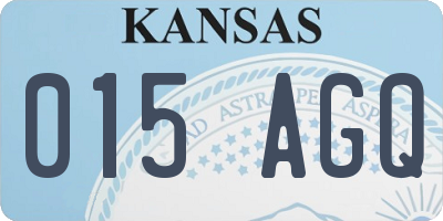 KS license plate 015AGQ