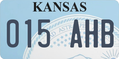 KS license plate 015AHB