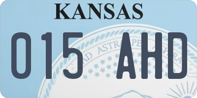 KS license plate 015AHD