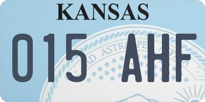 KS license plate 015AHF