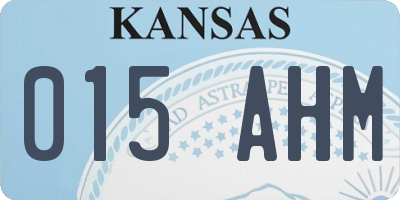 KS license plate 015AHM