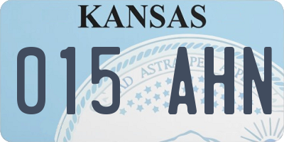 KS license plate 015AHN