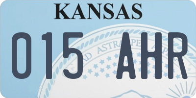 KS license plate 015AHR