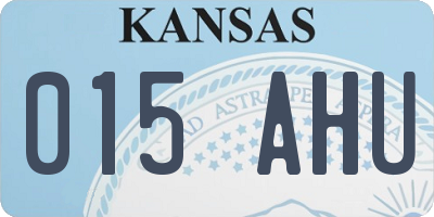 KS license plate 015AHU