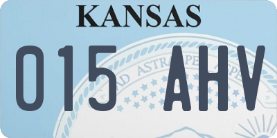 KS license plate 015AHV