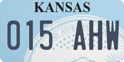 KS license plate 015AHW