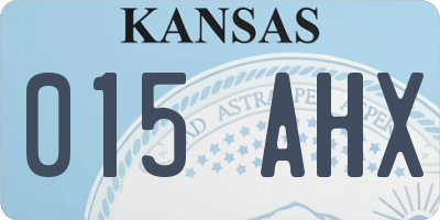 KS license plate 015AHX