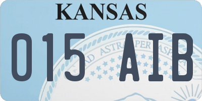 KS license plate 015AIB