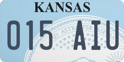 KS license plate 015AIU