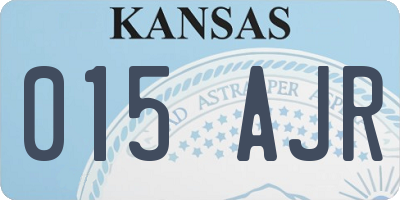 KS license plate 015AJR