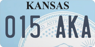 KS license plate 015AKA