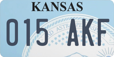 KS license plate 015AKF