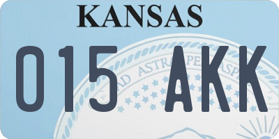 KS license plate 015AKK