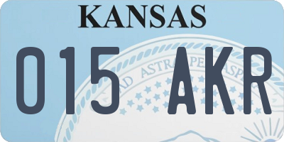 KS license plate 015AKR