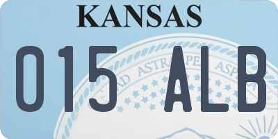 KS license plate 015ALB