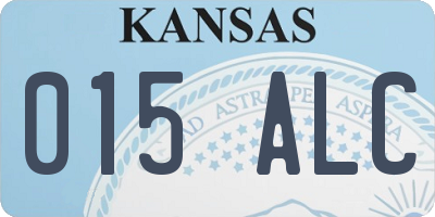 KS license plate 015ALC