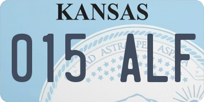 KS license plate 015ALF