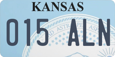 KS license plate 015ALN