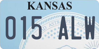 KS license plate 015ALW