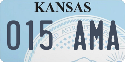 KS license plate 015AMA