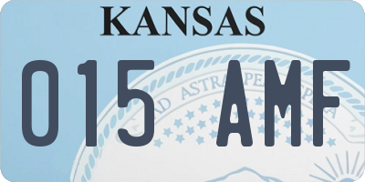 KS license plate 015AMF