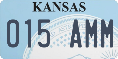 KS license plate 015AMM